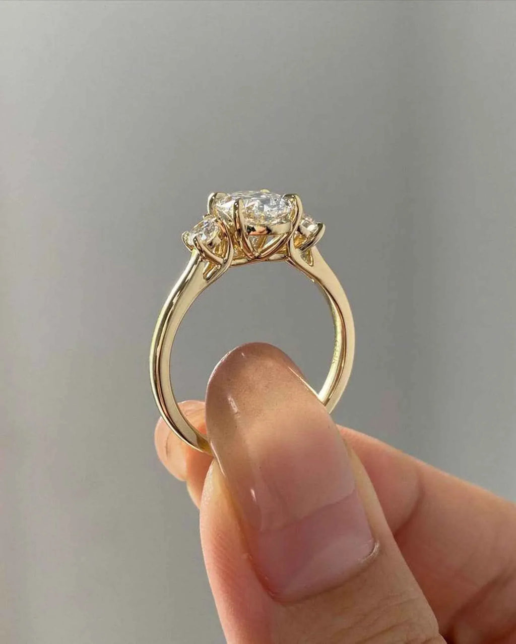 2.5ct Moissanite Engagement Ring, 14k Solid Gold Ring, Oval Cut Promise Ring, Side Stone Round Diamond Ring For Women, Diamond Wedding Rings - Gigiscc